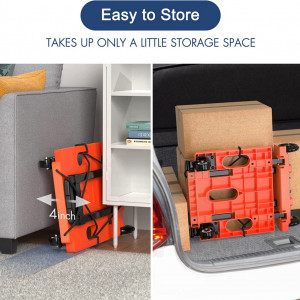 Carucior pliabil pentru bagaje SPACEKEEPER, portocaliu/negru, plastic/metal, 85 x 38,5 x 32,5 cm