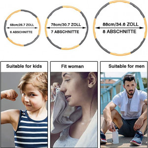 Cerc pentru fitness/masaj Bify, metal/spuma, gri/galben, 88 cm
