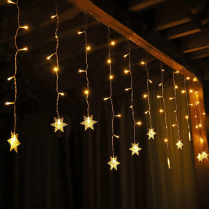 Cortina de lumini cu108 LED-uri Salcar, 18 fulgi, alb cald, 3 m