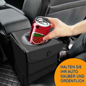 Cos de gunoi auto ACONDE, tesatura Oxford, negru, 21 x 15,5 x 15 cm