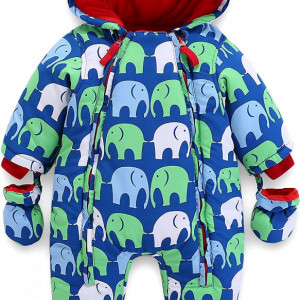 Costum de iarna pentru bebelusi Vine, bumbac/poliester, multicor, 6-9 luni
