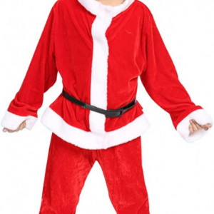 Costum de Mos Craciun pentru copii Tyidalin, poliester, rosu/alb, 74-80