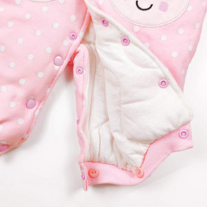 Costumas pentru bebelusi JiAmy, roz, bumbac, 6-9 luni