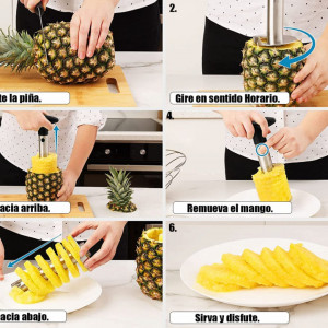 Decojitor de ananas B-Home, otel inoxidabil/plastic, argintiu/negru