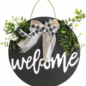 Decoratiune de bun venit Brynnl, plastic/textil, multicolor, 30 x 30 x 2 cm
