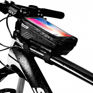 Geanta/suport telefon pentru bicicleta Niluoya, fibra de carbon, negru, 10,49 x 17,98 cm