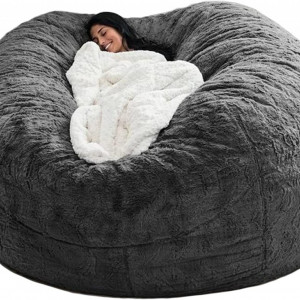 Husa pentru fotoliu beanbag GXSDYYDS, catifea, gri inchis, 150 x 75 cm