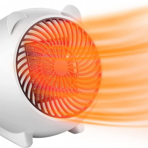 Incalzitor ceramic cu ventilator Sousnous, 500W, ABS, alb, 16,3 x 16 x 13,2 cm
