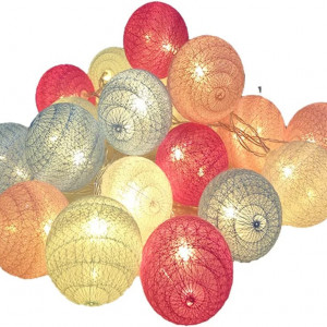 Instalatie cu 20 Led-uri Naglreia, multicolor, plastic/bumbac, 3 m
