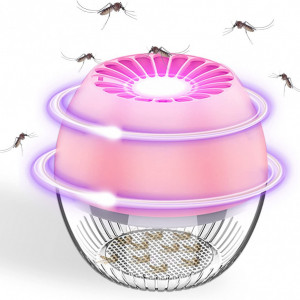 Lampa electrica de tantari Yisscen, plastic, roz, incarcare USB, 11 x 8,5 cm