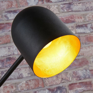 Lampadar Morik, metal, negru/auriu, 10 x 140 cm