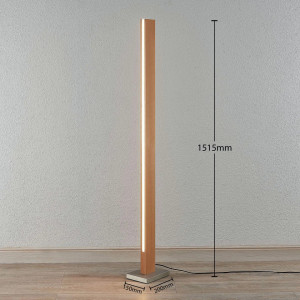 Lampadar Tamlin, LED, lemn/metal, natur, 15 x 20 x 151,5 cm