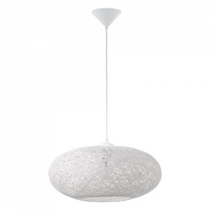 Lustra tip pendul Campilo, plastic/hartie, alb, 45 x 110 cm