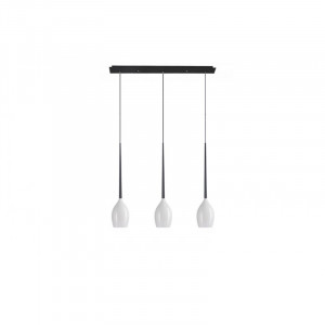 Lustra tip pendul Izza, metal/sticla, alb/negru, 40 x 80 x 13 cm
