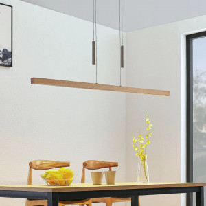 Lustra tip pendul Tamlin, LED, lemn/metal, natur, 140 x 210 cm