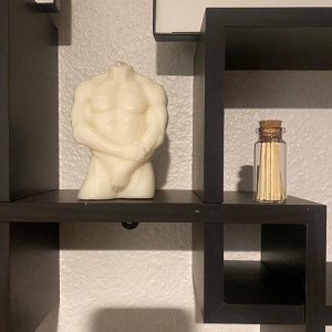Matrita pentru lumanare in forma de corp Tiruiya, alb, silicon, 106 x 51 x 75 cm