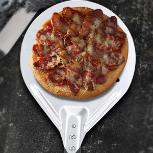 Paleta pentru pizza Coairrwy, aluminiu, negru/argintiu, 40 x 20 x 18 cm