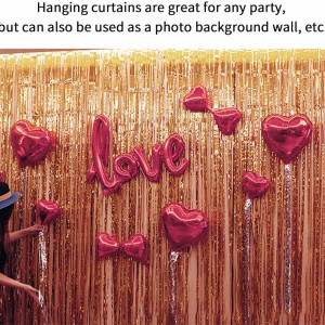 Perdea pentru fotografii HEIGOO, folie de aluminiu, auriu/rose, 200 x 100 cm