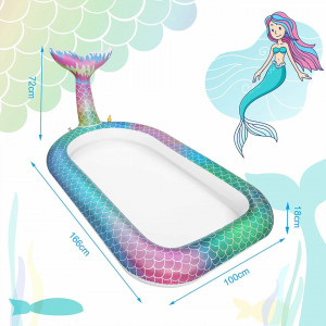 Piscina gonflabila cu stropitoare Onozio, PVC, multicolor, 166 x 100 x 18 cm
