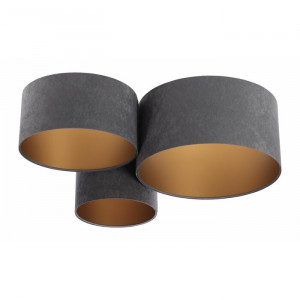 Plafoniera Corinne, metal, gri/auriu, 30 x 91 x 72 cm, 60w