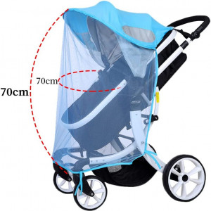 Protectie impotriva insectelor pentru carucior Kensbro, poliester, albastru, 70 cm
