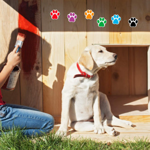 Rola cu 600 autocolante in forma de urma de animale Boao, hartie, multicolor, 3,8 cm