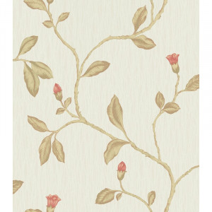 Rola tapet Bouck, vinil, rosu/natur, 1005 x 53 cm