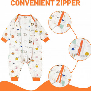 Salopeta de dormit pentru bebelusi Minizone, bumbac, multicolor, 2-3 ani