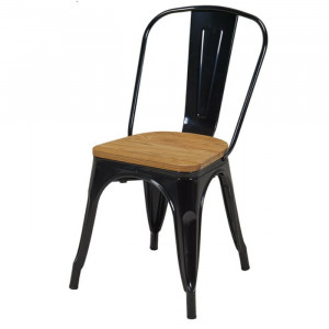Scaun Gladesville, metal, negru/maro, 86 x 45 x 46 cm