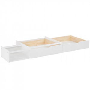 Sertar pentru pat Home Affaire, lemn masiv, alb, 47 x 13 x 102 cm