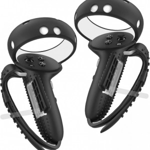 Set 2 huse de protectie pentru controllere compatibile cu Oculus Quest 2, negru
