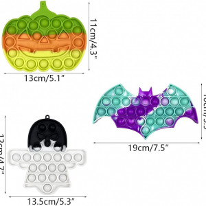 Set 3 jucarii Pop It Eletiffi, silicon, multicolor, 13 x 11 cm/19 x 10 cm/12 x 13,5 cm