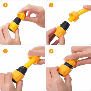 Set de 10 conectori pentru furtun YUNSTK, plastic, negru/portocaliu, 5,5 x 3,5 cm