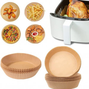 Set de 100 hartii de copt pentru friteuza VIDOELETTRONICA, maro, 16 x 4,5 cm