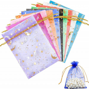 Set de 100 pungi cadou Smatime, organza, multicolor, 12 x 8 cm