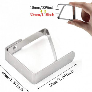 Set de 12 clipsuri pentru fata de masa Elion, metal, argintiu, 5 x 4 cm