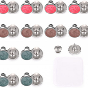 Set de 12 nasturi Ftiemlovde, aliaj de zinc, multicolor, 17 mm