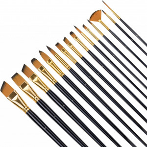 Set de 15 pensule profesionale Fuumuui, maro, par/lemn, 28-30 cm