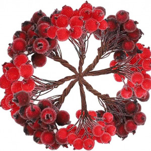 Set de 160 fructe de padure artificiale SwirlColor, spuma, rosu, 13 cm