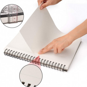 Set de 2 blocuri de foi pentru schite AGPtEK, hartie, alb, 23 x 30 cm