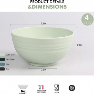 Set de 2 boluri pentru cereale Greentainer, plastic, multicolor, 14,9 x 7,3 cm, 710 ml