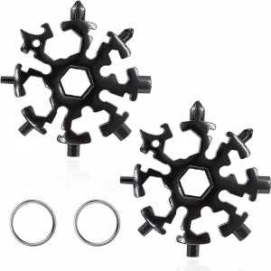 Set de 2 instrumente multifunctionale pentru bricolaj 20 in 1 Shengruili, otel inoxidabil, negru, 6,9 x 6,9 cm