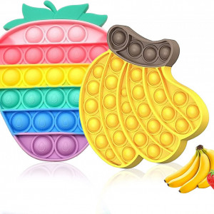 Set de 2 jucarii anti-stres QETRABONE, silicon, multicolor, 14/18 cm
