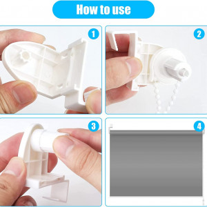 Set de 2 kit-uri de accesorii de inlocuire pentru jaluzele SDHFSGN, PVC, alb, 12 piese