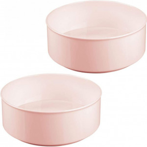 Set de 2 organizatoare pentru baie mDesign, plastic, roz deschis, 23 x 9 cm