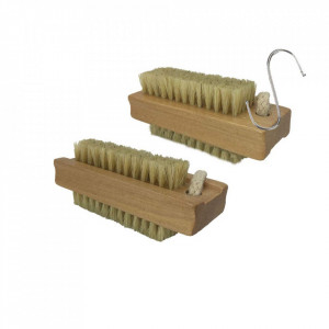 Set de 2 perii pentru unghii BINHAI, lemn, natur, 3,7 x 9,7 x 1 cm
