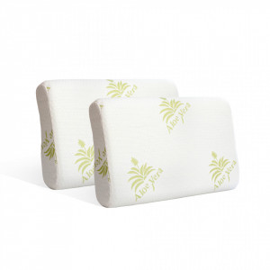 Set de 2 perne ergonomice Karll, spuma de memorie cu infuzie de gel, hipoalergenica, 60 x 40 cm