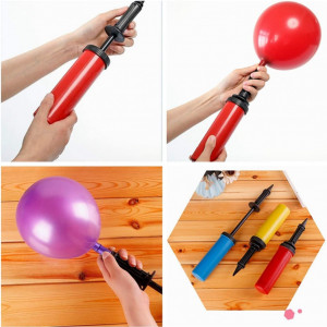 Set de 2 pompe pentru umflat baloane Ding Yongliang, plastic, verde/galben, 28 x 5 cm