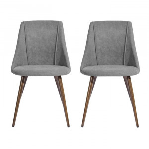 Set de 2 scaune tapitate Ahmed, Gri, 83 x 49,5 x 52 cm
