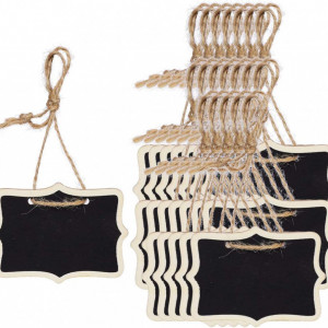Set de 20 table cu franghie ‎Sourcing map, lemn/textil, negru, 9 x 6 cm